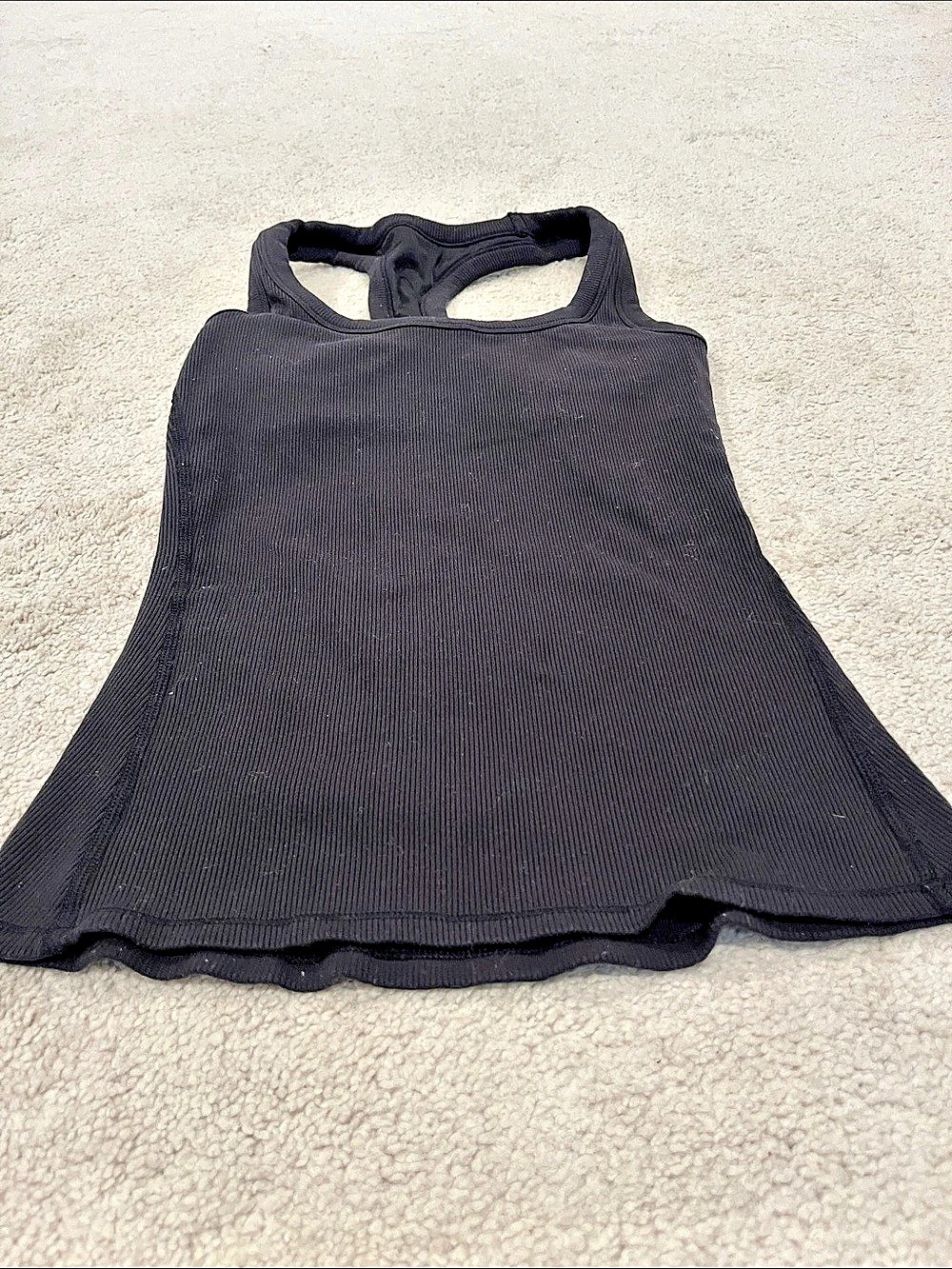 Alo Black Ribbed Racerback Tank